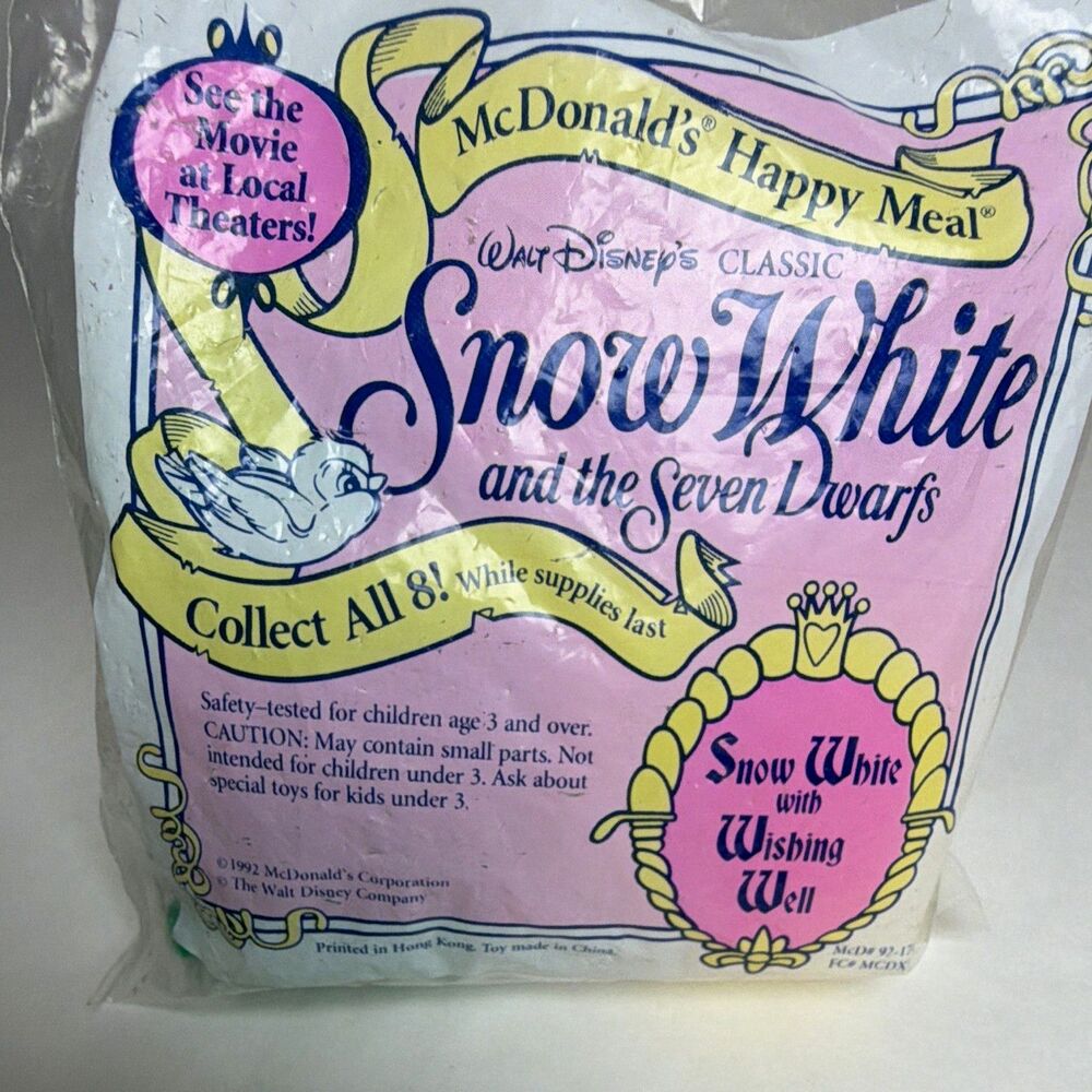 McDonald's Happy Meal Disney Snow White Wishing Well Toy 1992 Vintage